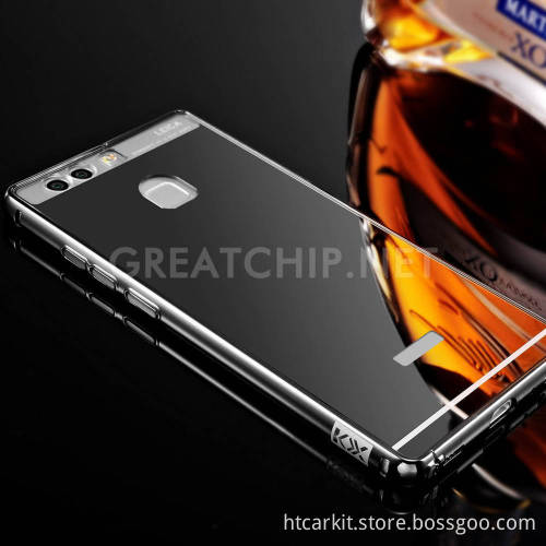 2016 Hot selling luxury for huawei p9 mirror case,metal mirror case for huawei p9